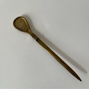 Vintage Brass Tennis Racket Letter Opener